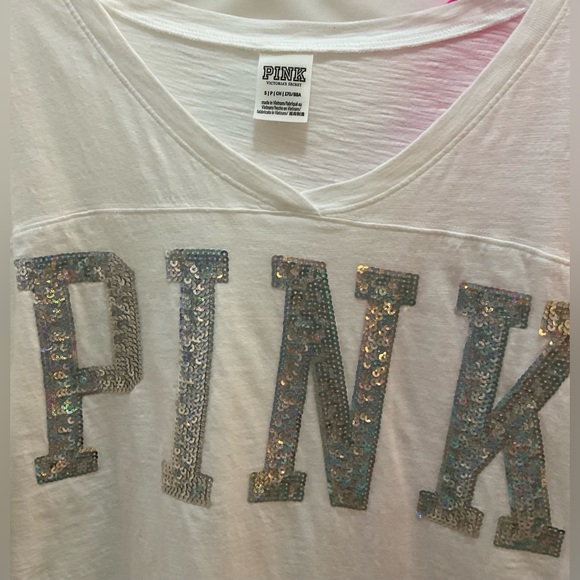 Pink VS Tops with Bling in Size S - Picture 2 of 4